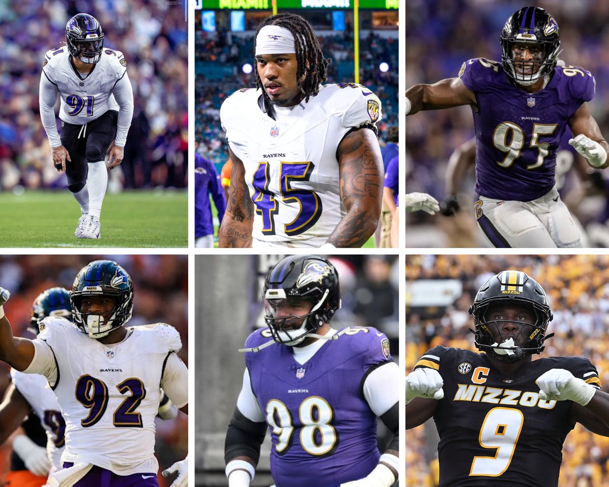 ⭐️Trey Hendrickson
💥Tavius Robinson
🏹Mike Green 
🗣️Zion Young
🔥Nnamdi Madubuike 
💪🏽Travis Jones

Jesse Minter is going to have this front HUNTING!! #Ravensflock