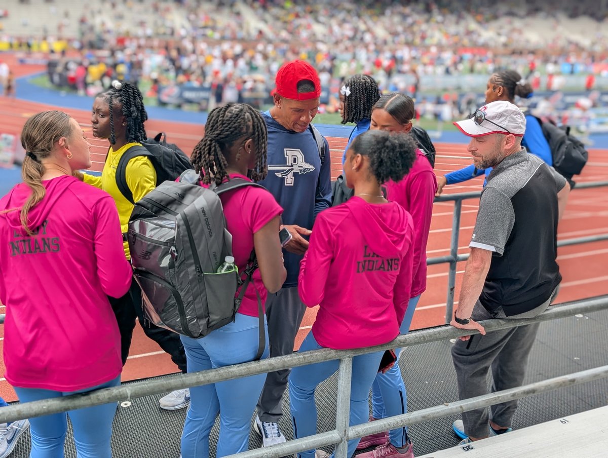 PennsaukenFB's tweet photo. GREAT JOB LADY INDIANS... Top American school in COA 4x1.... NJ State Record‼️ Great job with the hand-offs (Coach Jackson)....
Couldn't be Prouder....
PENN RELAY Watches ⌚️....
STAND UP PENNSAUKEN‼️
#CODERED🔴🔴 https://t.co/6WKtkLiVd8