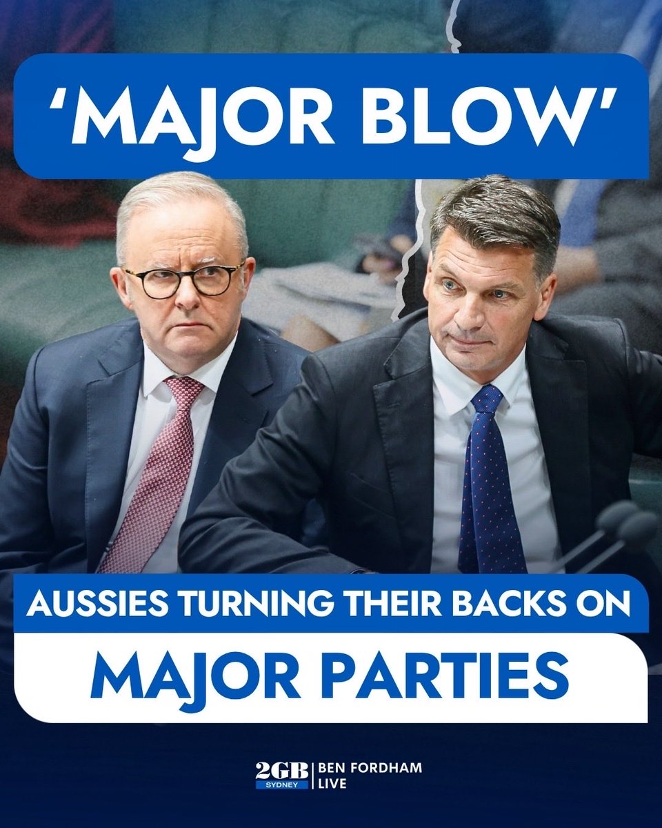 The 2 party system is dying !

The combined vote for the major parties has collapsed.

Listen to the details HERE.

omny.fm/shows/ben-ford…