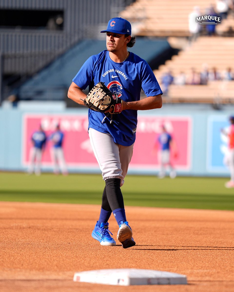 ScottyChags's tweet image. Nicky Lopez working out pregame in Dodger Stadium.

#Cubs