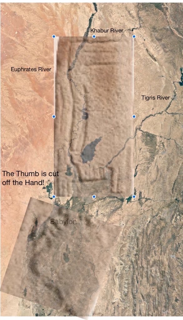 TheLastNatufian's tweet photo. Twin Cats! The Tiger on D43 at Göbeklitepe is not only the Tigris I posted days ago, it’s also the Euphrates striped with tributaries.
The Cut-Off Thumb is Al-Fallujah & Abu Ghraib.
The Bug is still Baghdad & Babylon.
The upper Mesopotamian Alluvial Plain, 10000 BC. Simply awesome!