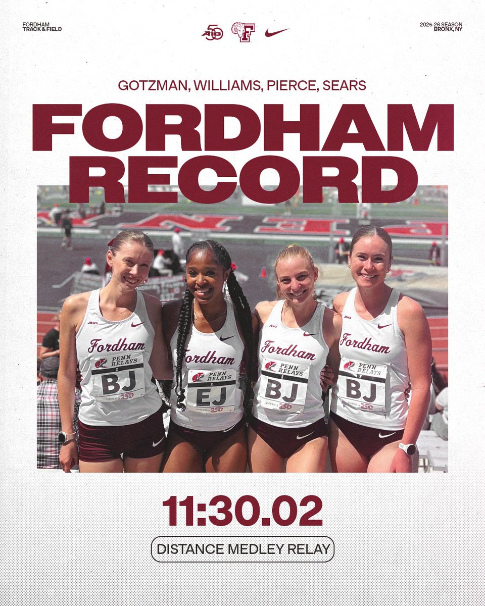 A record-setting day for the Rams at the Penn Relays on Friday!

Congratulations to the women's DMR &amp; Zoe!

📰: fordhamsports.com/news/2026/4/24…