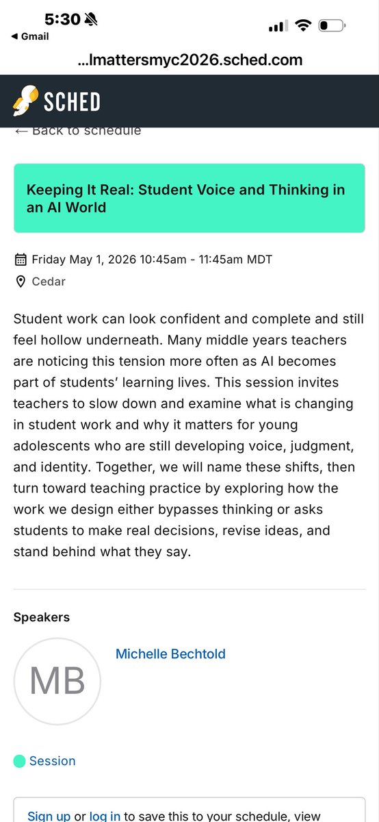 michbech1976's tweet photo. Well… that was a nice email to get today. Banff Middle Years teacher conference #MYC2026, here we go. Count down is on! https://t.co/KQ1DY1qGkM