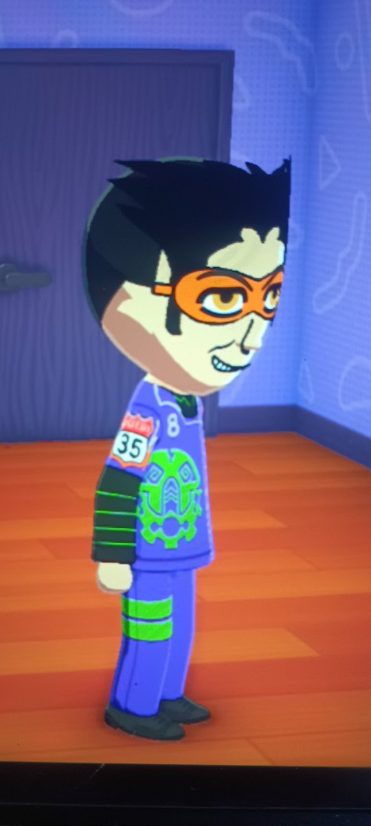R3BELSHARK's tweet photo. I got that Hot Wheels World Race representation going on in my Tomodachi Life game with my boy Kurt Wylde! Super happy with how the Street Breed racing suit came out. Might do the other team leaders at some point #highway35 #acceleracers #hotwheels https://t.co/Tr0nrFKR5G