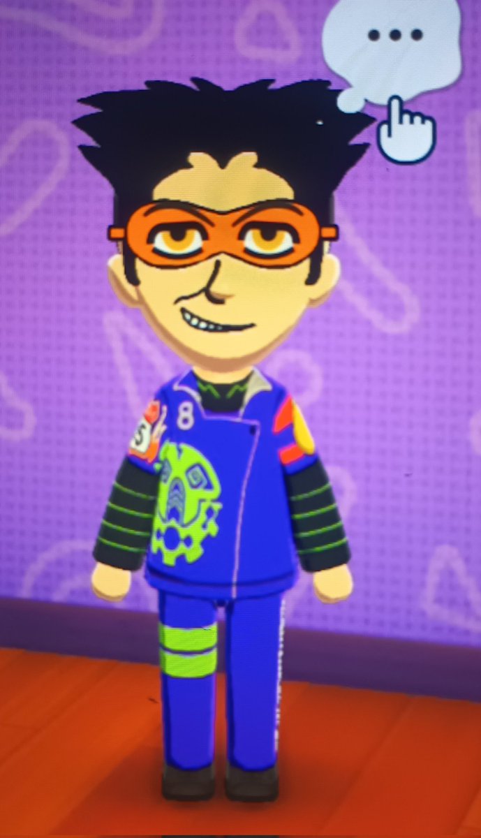 R3BELSHARK's tweet photo. I got that Hot Wheels World Race representation going on in my Tomodachi Life game with my boy Kurt Wylde! Super happy with how the Street Breed racing suit came out. Might do the other team leaders at some point #highway35 #acceleracers #hotwheels https://t.co/Tr0nrFKR5G