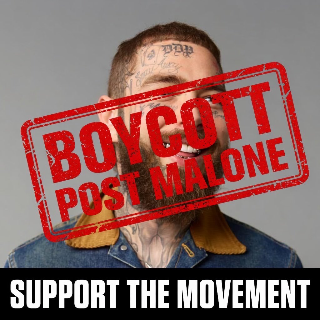 UnitedCanucks26's tweet image. Can we get #boycott Post Malone trending! 
He agreed to a comment saying “Canada is fking falling apart”.
Reminder: Poilievre made a podcast with Joe Rogan.
Canadians know Canada is amazing. 🇨🇦