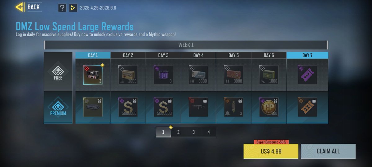 LeakersOnDuty's tweet image. DMZ Low Spends Large Rewards Pass is available now

#CODMobile #callofdutymobile #codm #codmnews #codmleaks