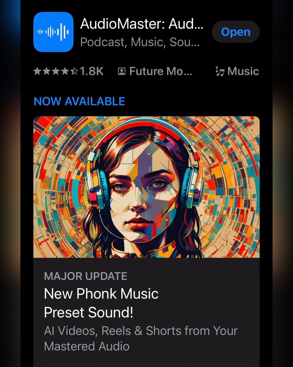 VideoMasterApp's tweet image. #Phonk! Our latest preset in @AudioMasterapp 🎧 #Musicians + #Podcasters! 🎙️ Take your audio to the next level with the ultimate audio mastering tool! 🔊 Enhance clarity, boost volume, and polish your tracks effortlessly. Elevate your sound quality, create reels and videos! 🙌