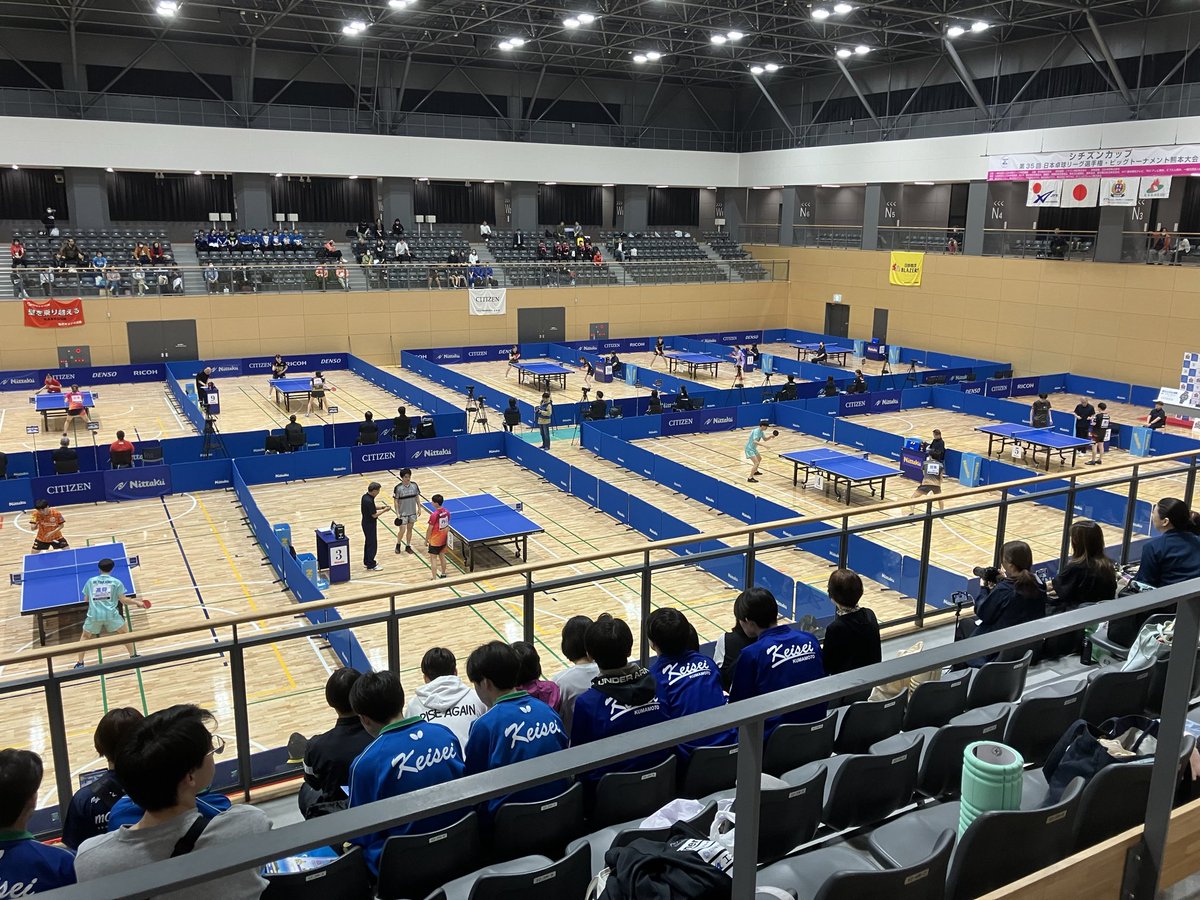 victas_west's tweet photo. おはようございます☀
VICTASの大森です。
熊本県菊陽町総合体育館にてシチズンカップ 第35回日本卓球リーグ選手権・ビッグトーナメント熊本大会が開催されています🏓
本日は最終日となり、男女シングルス8決定〜決勝が行われます。

#VICTAS
#卓球
#ビックトーナメント https://t.co/FMPtw0VFv6