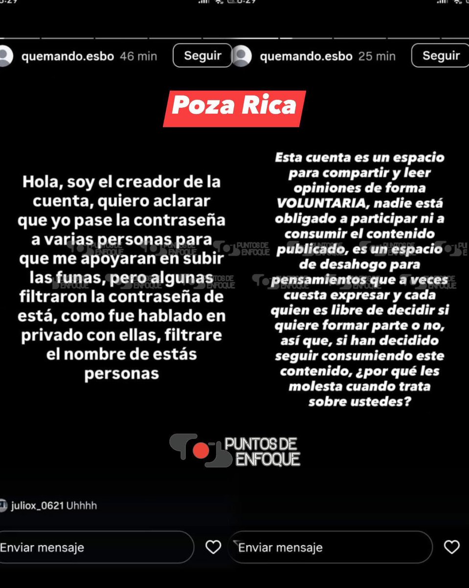 PuntosDenfoque's tweet photo. 🔴📲 #PozaRica •| Una publicación difundida en redes sociales, presuntamente realizada desde la cuenta compartida por un grupo de estudiantes de la #ESBO #8 #Veracruz  https://t.co/JDHASWIliX https://t.co/bcyS09hrkG