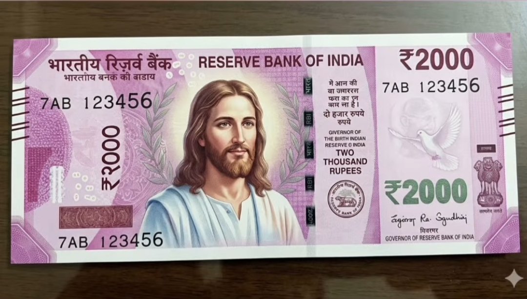 Jeremiahpeterr's tweet photo. The face of Jesus on Ai Indian currency notes https://t.co/JI6GFhF5iY
