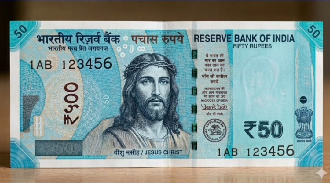 Jeremiahpeterr's tweet photo. The face of Jesus on Ai Indian currency notes https://t.co/JI6GFhF5iY