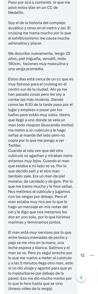 RelatosMedellin's tweet photo. Cruising en un c.c del sur. 🔥

Envíen sus relatos al DM.

#MorboMedellín #CruisingMedellín #Relatosgay
#Exhibicionismogay #VoyeurMedellín #PajerosMedellín https://t.co/IanUIaNrCa