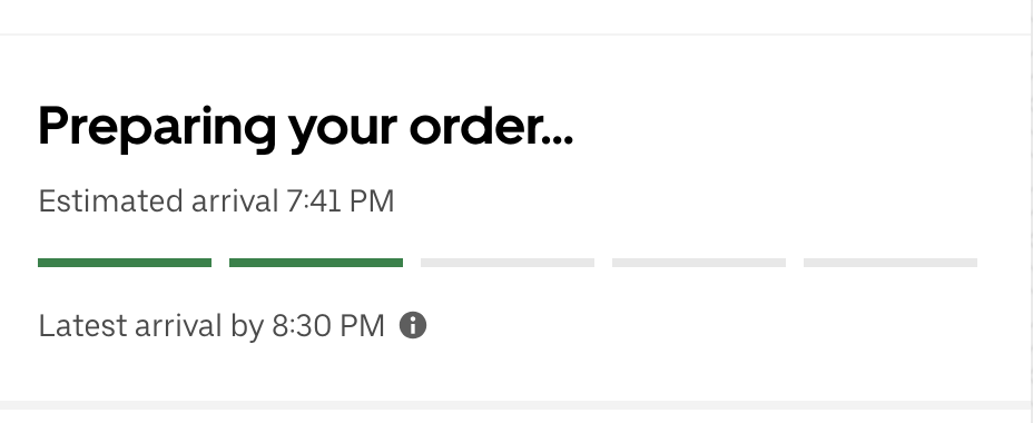 aaronmcbaron's tweet photo. @UberEats 
I'm sorry? it's 7:19, the restaurant is 2km away. https://t.co/ndUJVEnV3H