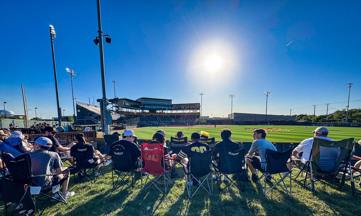 Incredible turnout by Wichita State fans today.

The outfield hill was full and rowdy!

Well done <a href="/GoShockersBSB/">Wichita State Baseball</a> nation.