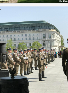barbbk2's tweet photo. We were in Warsaw Poland; my son Lance &amp; daughter Mel, ( in my Daddy's homeland) Anzac day 2019, when we heard our NZ anthem playing, so we went to see what was happening... https://t.co/bn7cJN7E8m