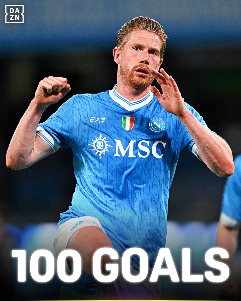 DAZNFootball's tweet image. Kevin De Bruyne rules Europe 🤩 

KDB has reached 100 goals across the Top 5 European leagues 🙌