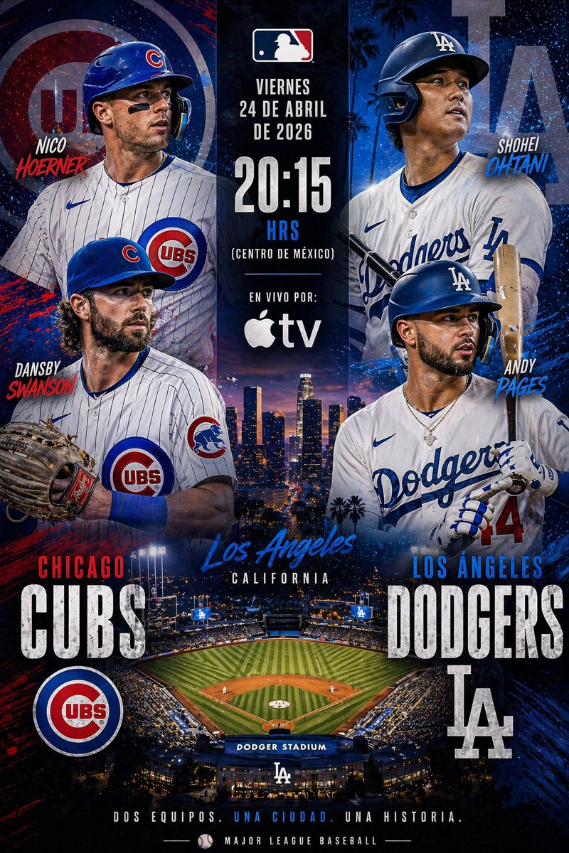 agendatsportsmx's tweet image. 🚨INICIA LA SERIE EN LOS ÁNGELES🚨

Los Dodgers y los Cubs empiezan la mejor serie del fin de semana, esta serie promete mucho. 

📺 @AppleTV 
⚾️ @MLB @MLB_Mexico #MLB 
🆚 @Cubs #Cubs vs @Dodgers #Dodgers 
🕰️ 20:15 CT
