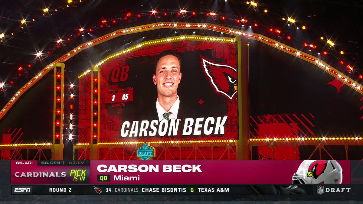 Cardinals select QB Carson Beck at No. 65 overall