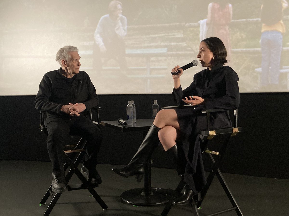 David Cronenberg and director <a href="/SophyRomvari/">Sophy Romvari</a>. Go see Blue Heron now, best film of the year! See the link below for showtimes 👇