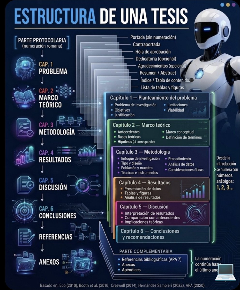 investigacion_c's tweet image. Estructura  de una tesis
#profesor  #AsesoríaDeTesis #Tesinas #Monografías #IA #chatgpt  #inteligenciaartificial #claude #Tesis #Asesoramientodetesis #asesoria #asesordetesis #asesoríadetesis #asesoriadetesis
