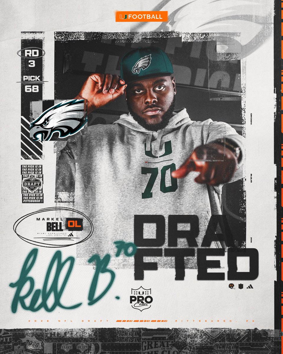 An intimidating force to be reckoned with in the trenches. 
With the 68th pick of the 2026 #NFLDraft, the <a href="/Eagles/">Philadelphia Eagles</a> select Markel Bell!