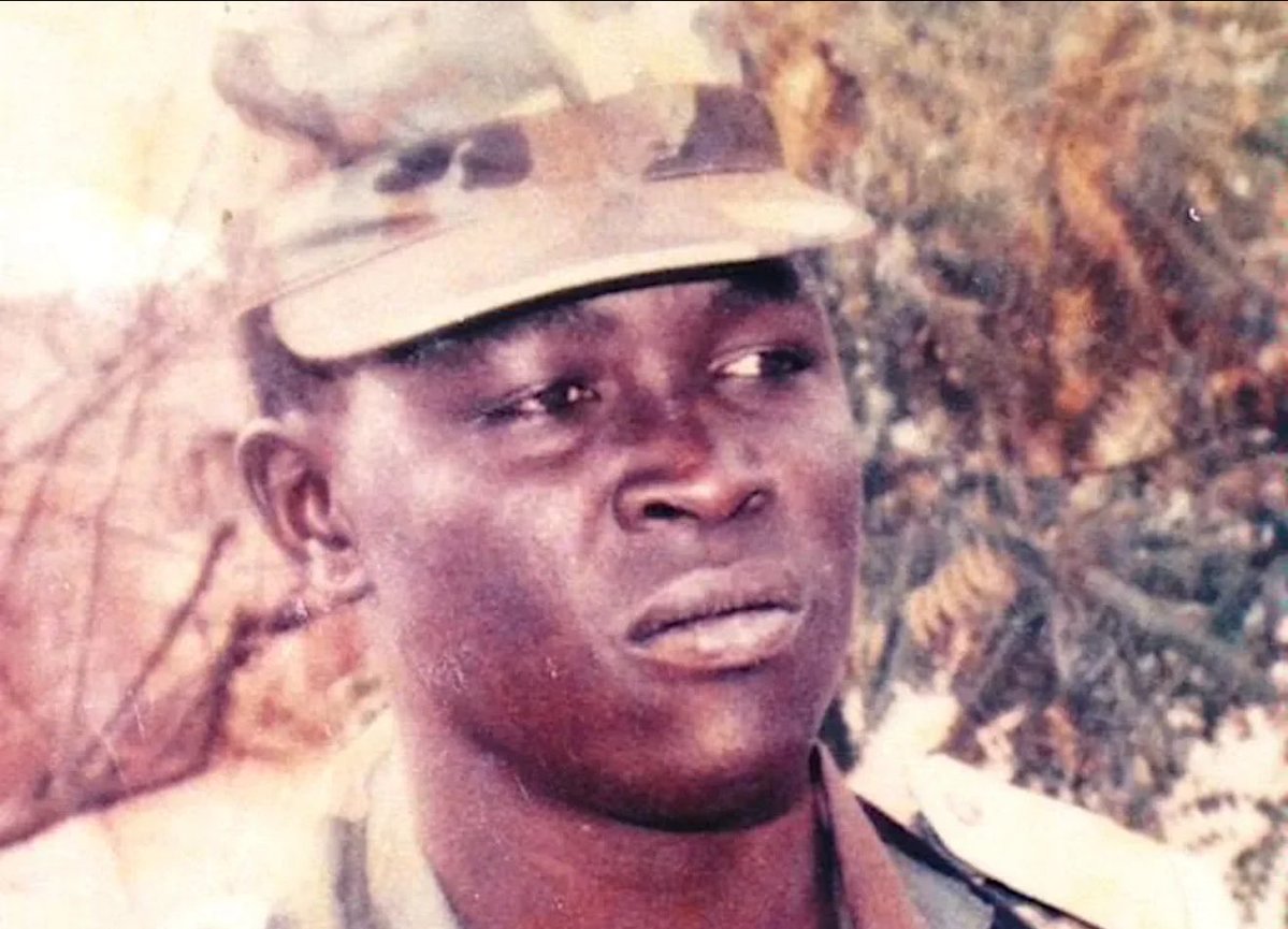 A photo of Mbaye Diagne, a UN peacekeeper who disobeyed his orders to stand down during the Rwandan Genocide in 1994. Acting entirely on his own initiative, he embarked on rescue missions. He is credited with singlehandedly saving the lives of as many as 1000 Tutsis and moderate