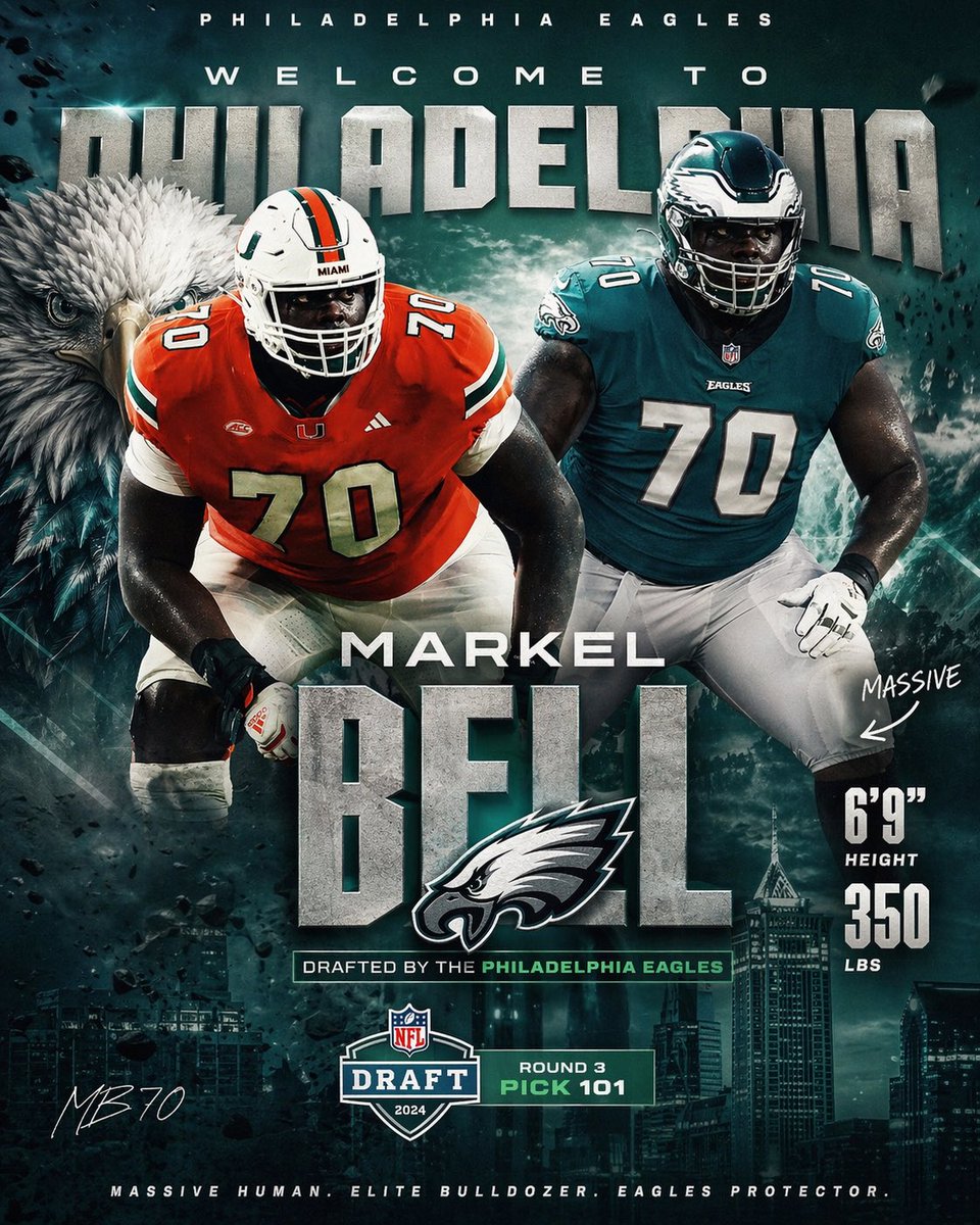 jamrock1986's tweet image. Our Favorite neighborhood Giant at Miami is now a Eagle 🦅! Congratulations Markel Bell! 🟧🟩 GO CANES #Canes #Hurricanes #Gocanes