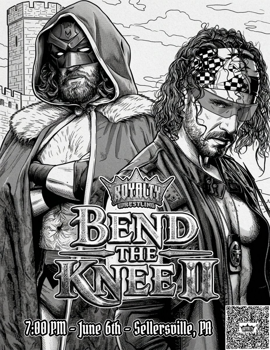 RoyaltyWrestle's tweet photo. 📯Hark! Front row seats have officially been sold out!
Fear not there is still General Admission tickets available. 

Secure thy tickets here: 
https://t.co/FwwjQ3Tfq9

Date: Saturday June 6th, 2026   
Doors Open: 6:00pm EST  
Bell Time: 7pm EST   
Location: Forrest Lodge 2118 Old Bethlehem Pike, Sellersville, PA 18960  

#RoyaltyWrestling #prowrestling #professionalwrestling #wrestling #wrestlingfans #supportindywrestling #supportindywrestlers #indywrestling #indiewrestling #independentwrestling #tagteamwrestling #wrestlingnews #sellersvillepa #forrestlodge #forrestlodgesellersville #forrestlodgesellersvillePA