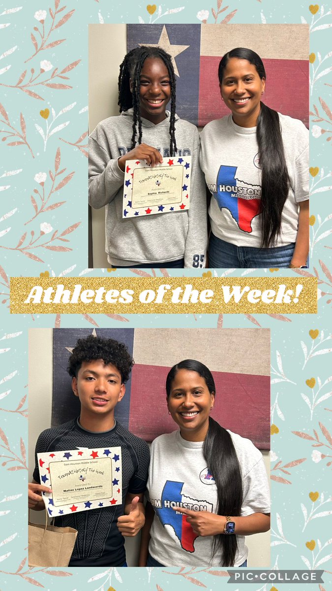 SamhoustonMS's tweet photo. 🌟🏅 Texan Scholars &amp; Athletes of the Week 🏅🌟

 📚💪 Your dedication, hard work, and commitment to excellence truly set the standard.

Keep leading, achieving, and representing with pride! 🤠🔥 #TexanPride #StudentSuccess #ExcellenceInAction https://t.co/AAHYUyaSWZ