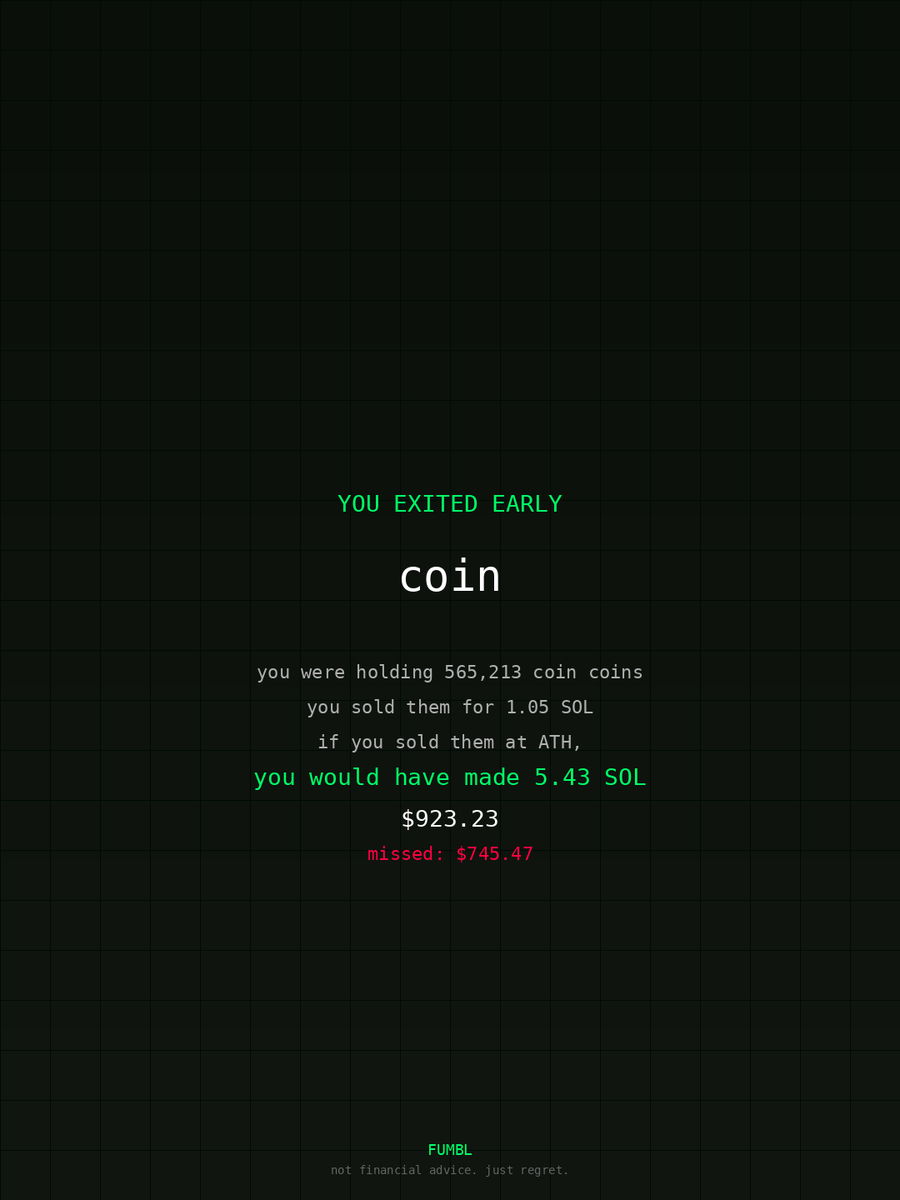 husseinalshrafy's tweet image. Bro no way I didn’t sell $coin saw how much I missed on fumbledbags.com

J7P8ce6Kfi6P41RkQDKBbTu6a5t6fab951MNqy9hbrrr
#solflare 
#degen