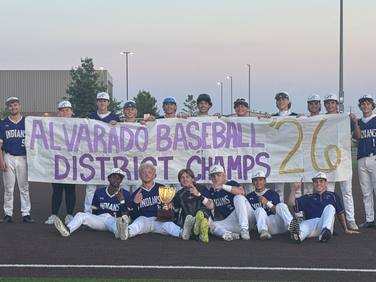 AlvHS_Baseball's tweet photo. 2026 12-4A District Champions! https://t.co/UROby49Xib
