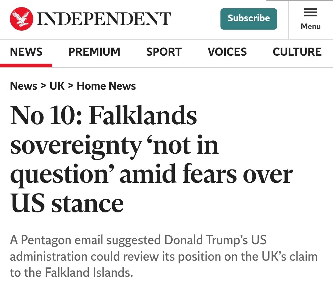Primera vez en muchos años que el Reino Unido tiene que salir a decir que su control de las Malvinas "no está bajo cuestionamiento" porque claramente ESTÁ BAJO CUESTIONAMIENTO. El Rey está desnudo.

GRACIAS MILEI. GRACIAS TRUMP.