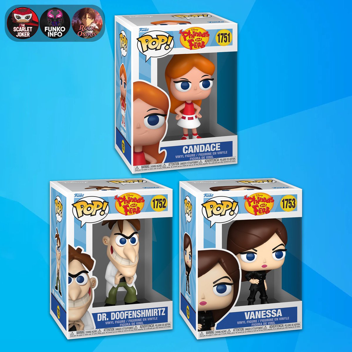 ScarletJokerTWT's tweet image. First look at new Phineas &amp;amp; Ferb Pops! Available for pre-order on Wednesday, 4/29 at 9 AM PT!

Entertainment Earth: ee.toys/UYBT6R
Amazon: amzn.to/4qNRXWP

#Ad #Funko #FunkoPop #Disney #PhineasAndFerb