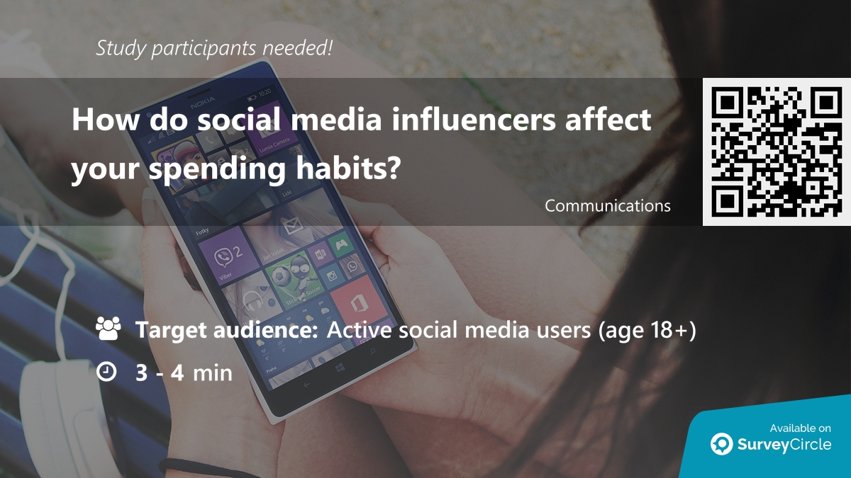 daily_research's tweet image. Participants needed for online survey!

Topic: "How do social media influencers affect your spending habits?" via @SurveyCircle #erasmusuni

#consumption #SocialMedia #influencers #perceptions