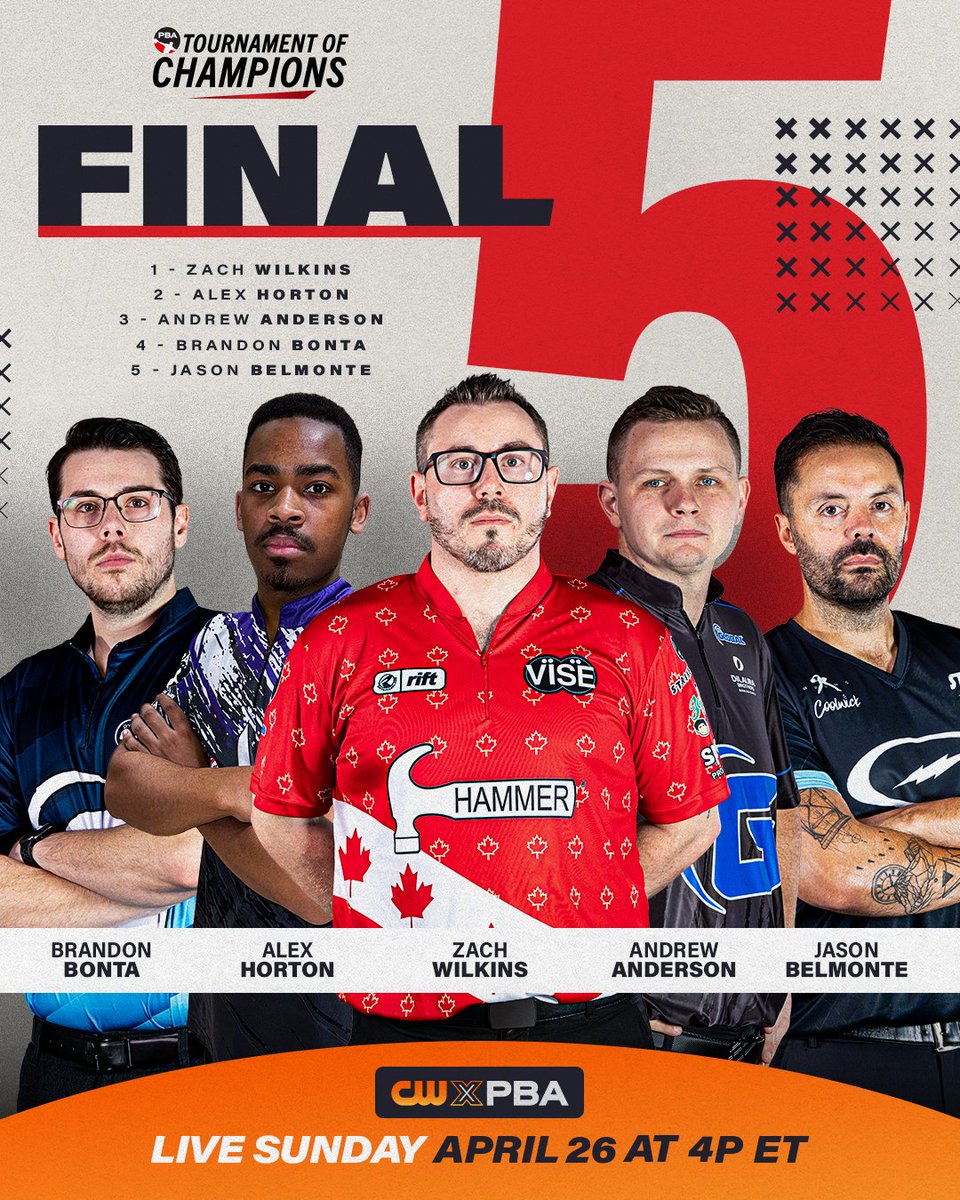 PBATour's tweet photo. The finals are set!

Watch the PBA Tournament of Champions on Sunday, April 26 at 4p ET on @TheCW. https://t.co/DJYYAs9wYP