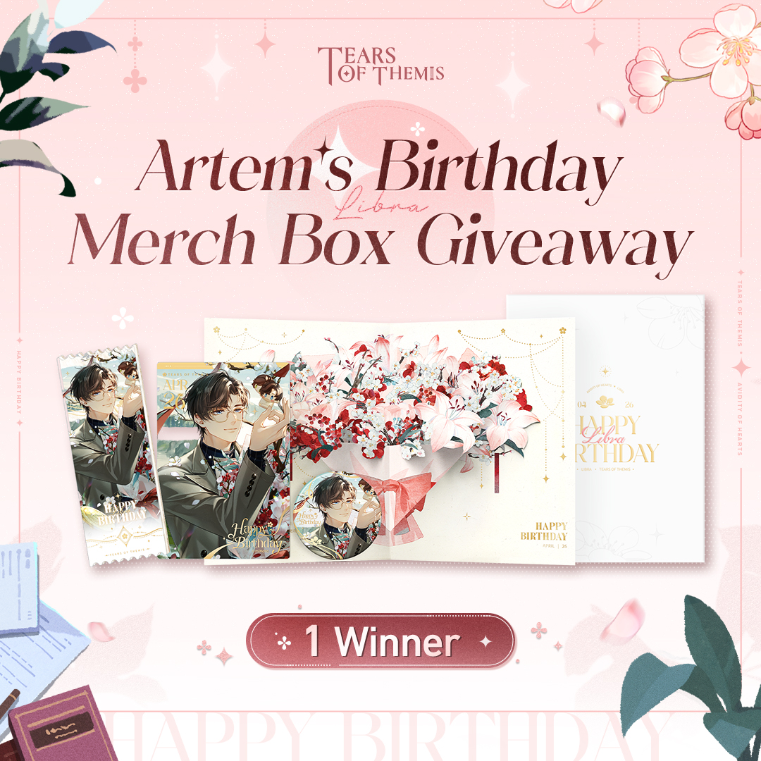 🎂 Happy Birthday, Artem 🎂

🎈 Follow &amp; Repost
🎁 Artem' Birthday Merch Box ×1
⏳ Ends on 2026/5/3 at 23:59 (UTC+9)

Love fills every corner of life,
And wishes tucked into wish bottle.
As distance fades, our hearts embrace.
It's time for his sweet birthday!

#TearsOfThemis