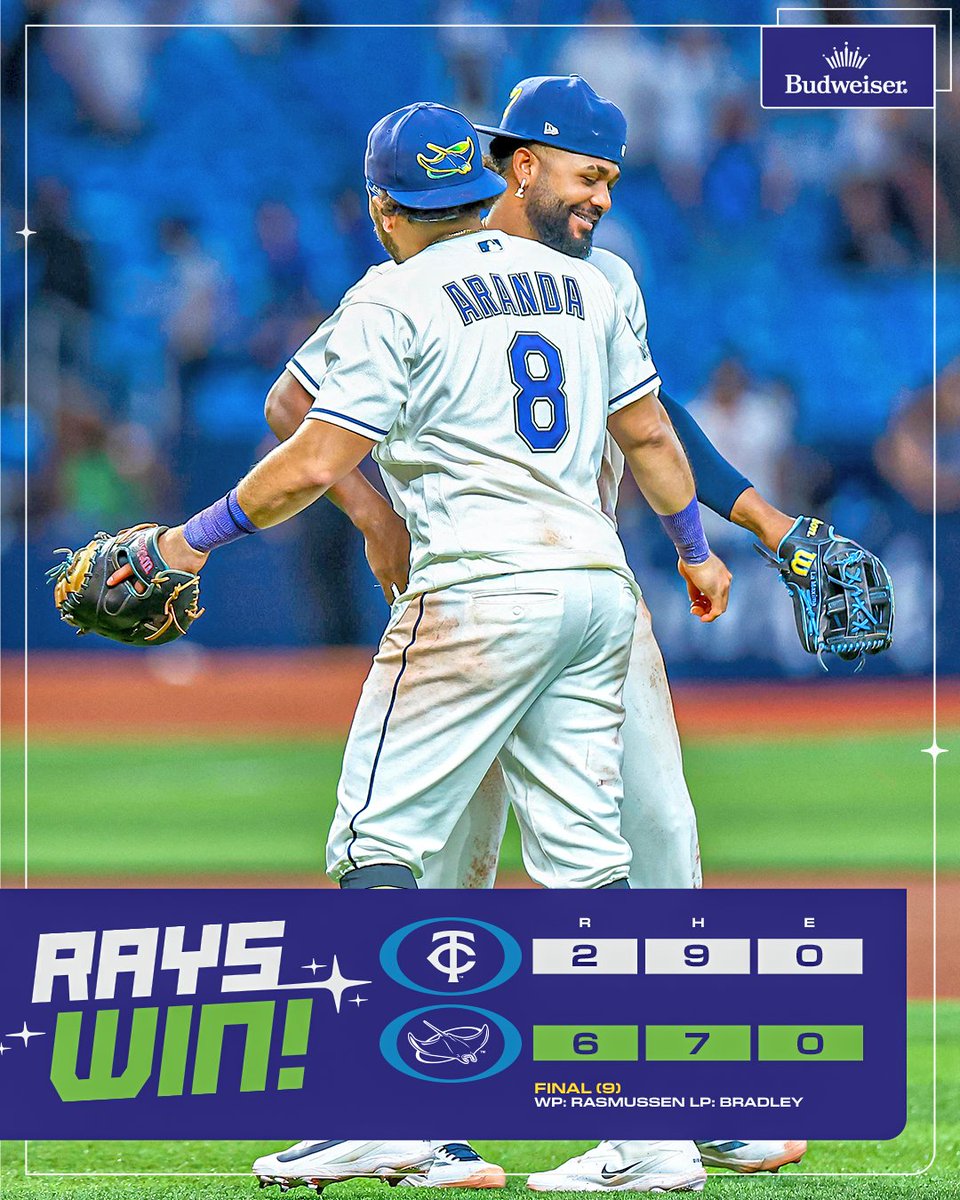 Double the homers
Double the fun

#RaysUp | #RaysWin