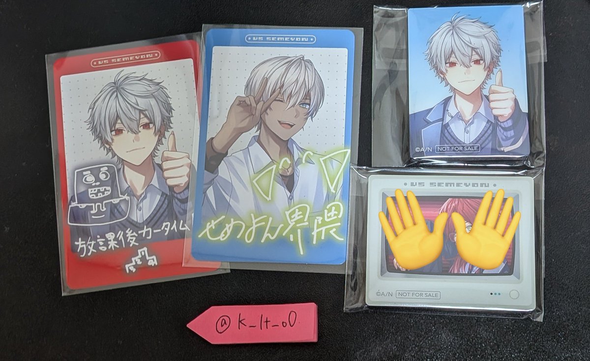 k_lt_o0's tweet photo. 【交換】VSせめよん にじさんじ  特典 アクリルマグネット 缶バッジ

譲 画像1.2枚目

求 画像3枚目

チェキカのみ同種でない場合2:1希望
制服柄2:1での交換️⭕️
郵送、名古屋or金山手渡し️⭕️

お気軽にお声掛け下さい🙇🏻‍♀️՞ https://t.co/Ll4EL2Xk8b
