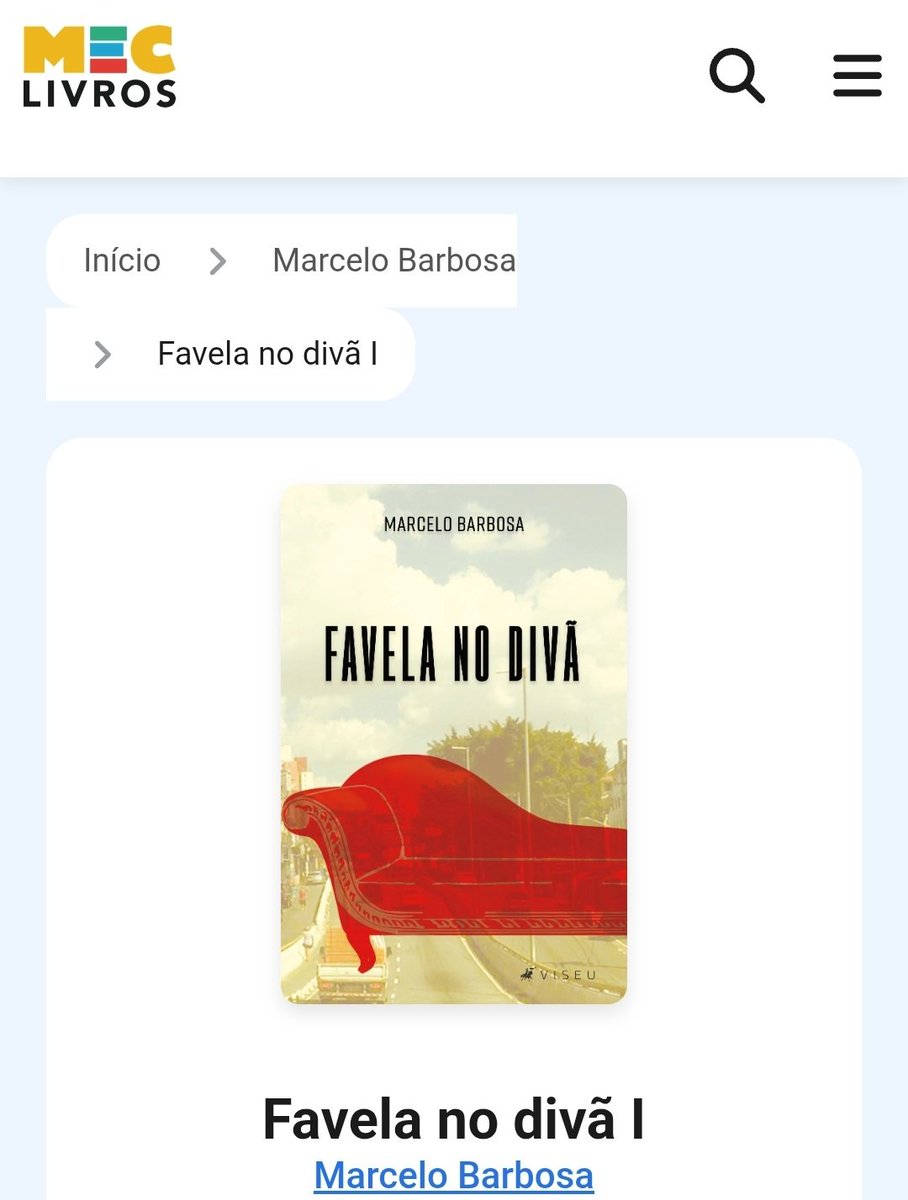 escritormbs's tweet photo. O meu Favela no divã está no @meclivros ,  biblioteca digital gratuita do @govbr . Acesse: https://t.co/gfy0RIOPYO e procure pela obra literária.

Compartilhe e reforce este canal de democratização do acesso à leitura. 

#escritormarcelobarbosa
#favelanodivã
#meclivros https://t.co/f6EZNAsGEI