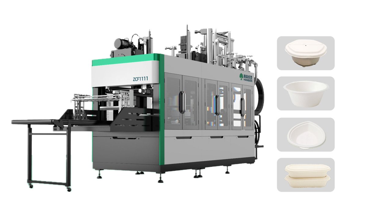 PulpmoldingPack's tweet photo. 🍽️ One machine. Forming, trimming, stacking. Remote monitoring. Easy mold changes. Plates, bowls, takeout boxes, cup carriers.

📧 liutong@hspulpmolding.com
🔗 https://t.co/3IKOXNvMWg

#hansonpulpmolding #tablewaremachine #pulpmolding #automation https://t.co/KFC1iYq5cG