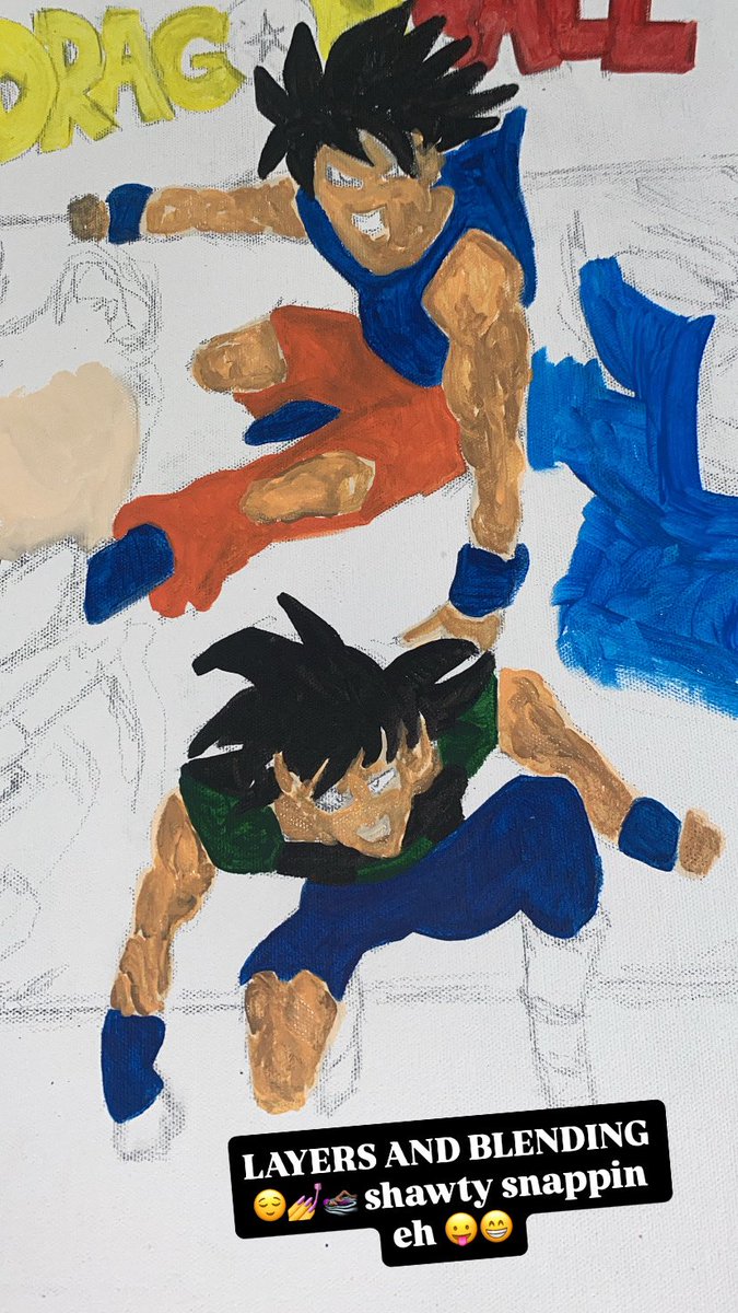 92sturdy's tweet image. LAYERS AND BLENDING 😌💅🏊🏽‍♀️ shawty snappin eh 😛😁 #artist #progress  #dragonball