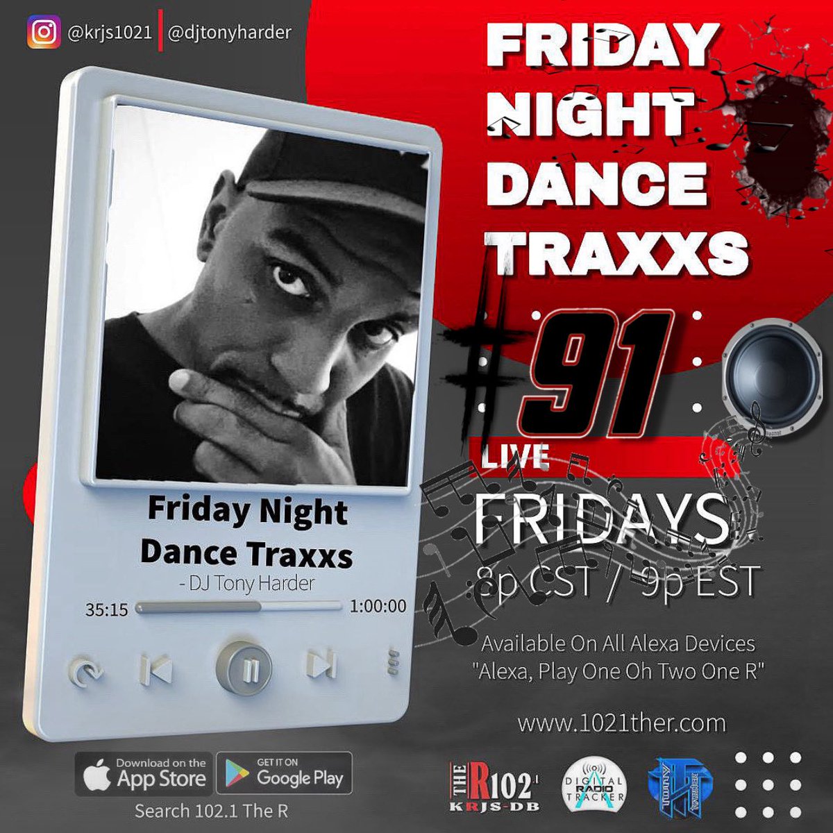 DjTonyharder's tweet image. #NERVEDJS: #np @djtonyharder - F.N.D. TRAXXS #91 on KRJS-DB 102.1 The R via @djjohnnyo
1021ther.com/shows/friday-n… @krjs1021 @NerveDJs @Ladyspinsters @NerveDJsRadio @NerveDJscom @NerveDJsMixtape @WBLS1075NYC @999KISSFMABUJA @KISSFMLAGOS @kissfmlou @kissfmtoledo