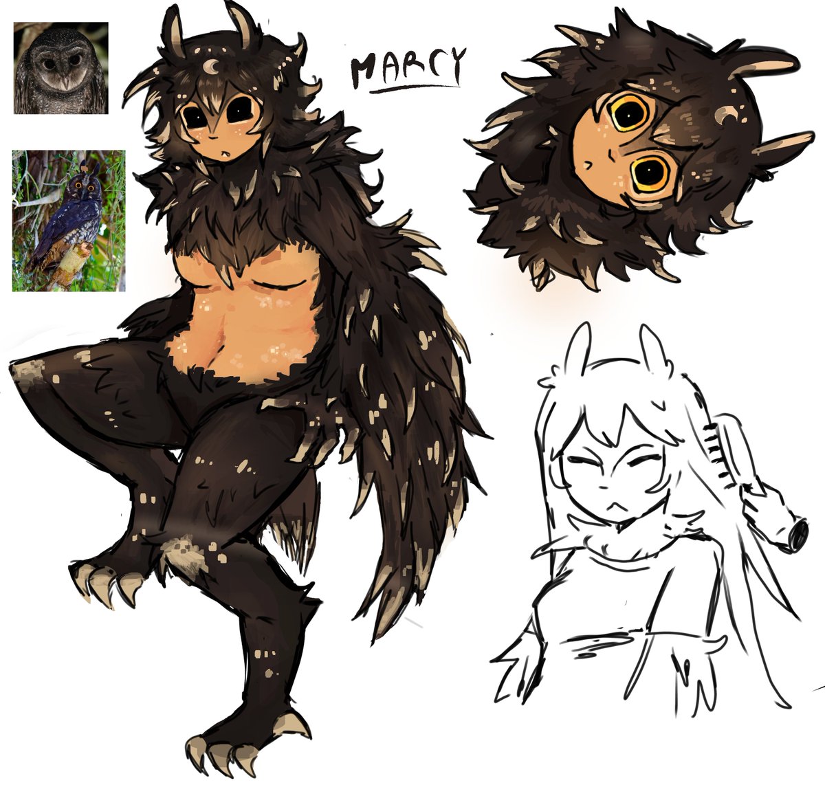 Catdi555's tweet photo. another random draw -w- #draw #oc #owl #harpy https://t.co/vsBKNncMhr