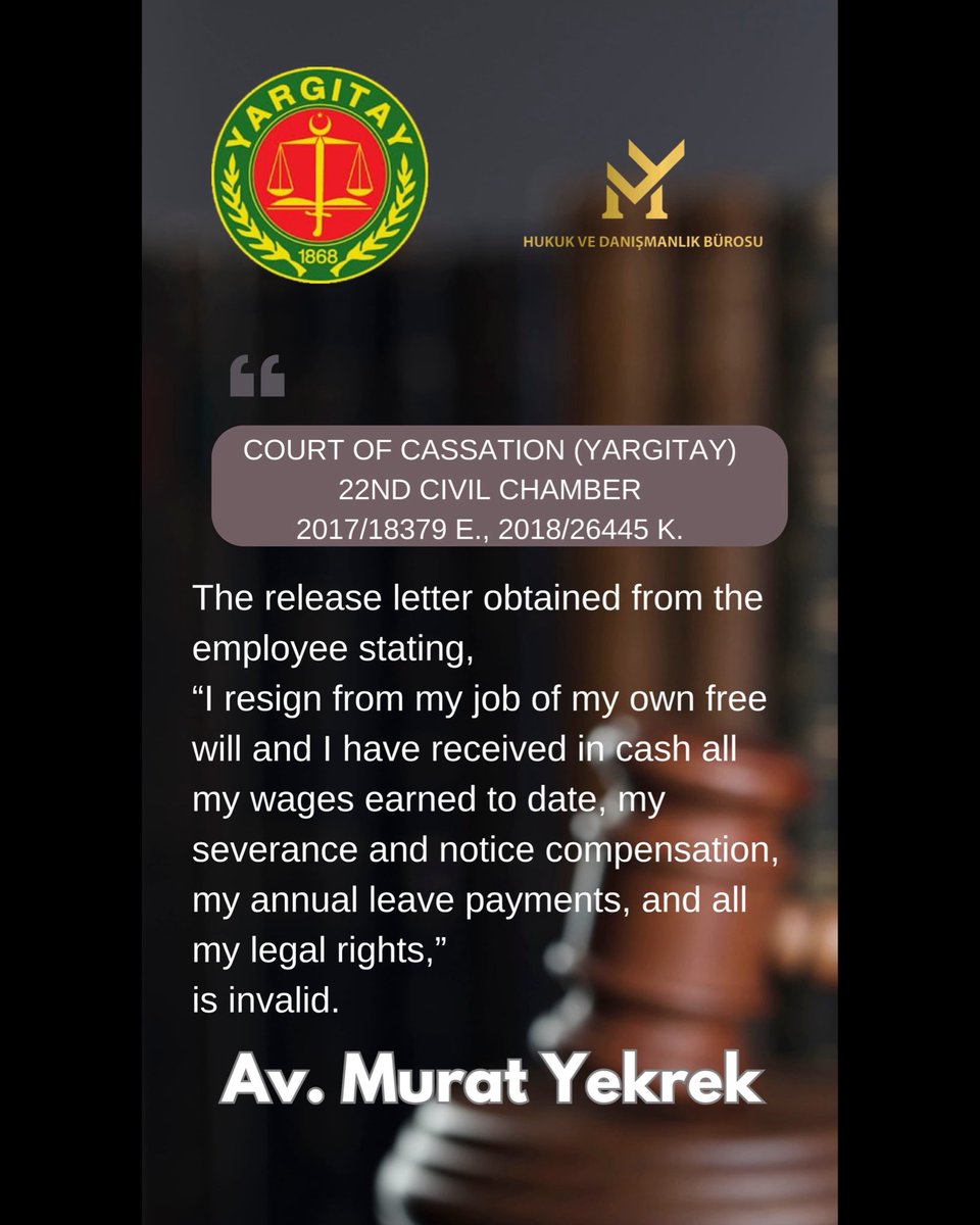 MURATYEKREK's tweet photo. #işhukuku #işçihakları #işveren #yargı #lawyer https://t.co/YbBM5uCAlw
