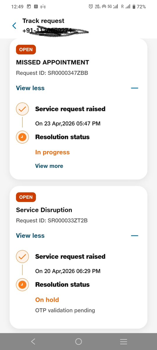 <a href="/JioCare/">JioCare</a> <a href="/_MukeshAmbani/">Mukesh Ambani</a> <a href="/reliancejio/">Reliance Jio</a> <a href="/jio_fiber/">Jio Fiber</a> <a href="/AkashAmbani/">Akash Ambani</a> Even after 4 days Again today  request is on hold..this happening every day . You shameless people not doing anything. Go to hell with your jio connection. Please never ever choose Jio..<a href="/khurpenchh/">खुरपेंच</a> <a href="/TRAI/">TRAI</a>