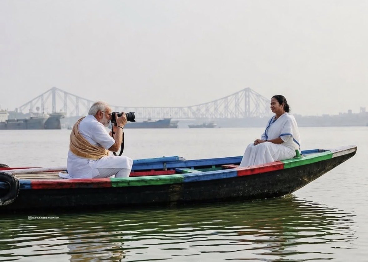 srijan_gupta__'s tweet image. A little change in WB election dynamics 
#parody 
#modi #mamta #elections #WestBengalLegislativeAssemblyelection2026