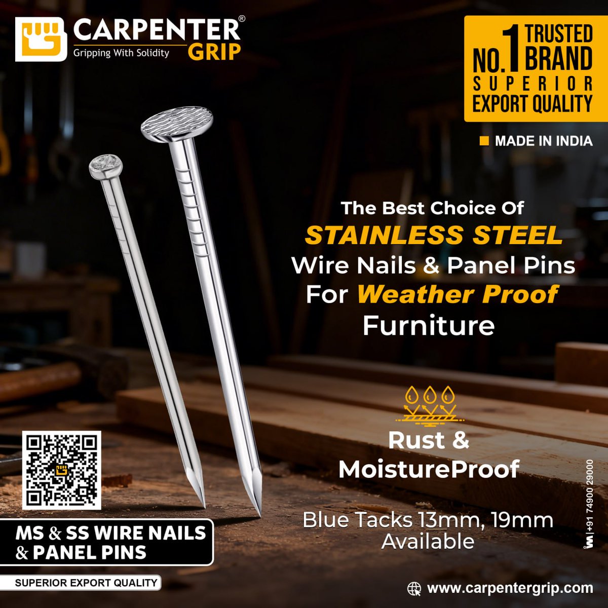 ibais_wooden's tweet photo. CARPENTER GRIP - RAJKOT

For enquiry via WhatsApp click:
https://t.co/eAJfbX2nE5

Helpline No.: +91 87800 38150
#CarpenterGrip #CarpenterWireNails #CarpenterGripNails #GrippingWithSolidity #StainlessSteelNails #WireNails #PanelPins #Carpentry #Woodworking #wood
.
@ibais_wooden https://t.co/RtNrZsuoiQ