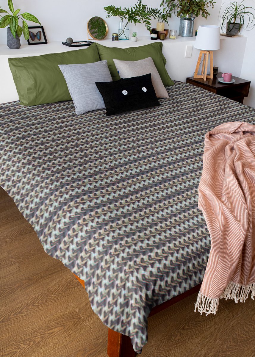 habatour20's tweet image. Transform your bedroom with this sophisticated #duvetcover featuring a rhythmic #zigzag weave pattern. The neutral monochrome tones create a calming yet visually engaging atmosphere, perfect for modern and minimalist interiors. 
Available at : redbubble.com/i/duvet-cover/…
#duvetsets