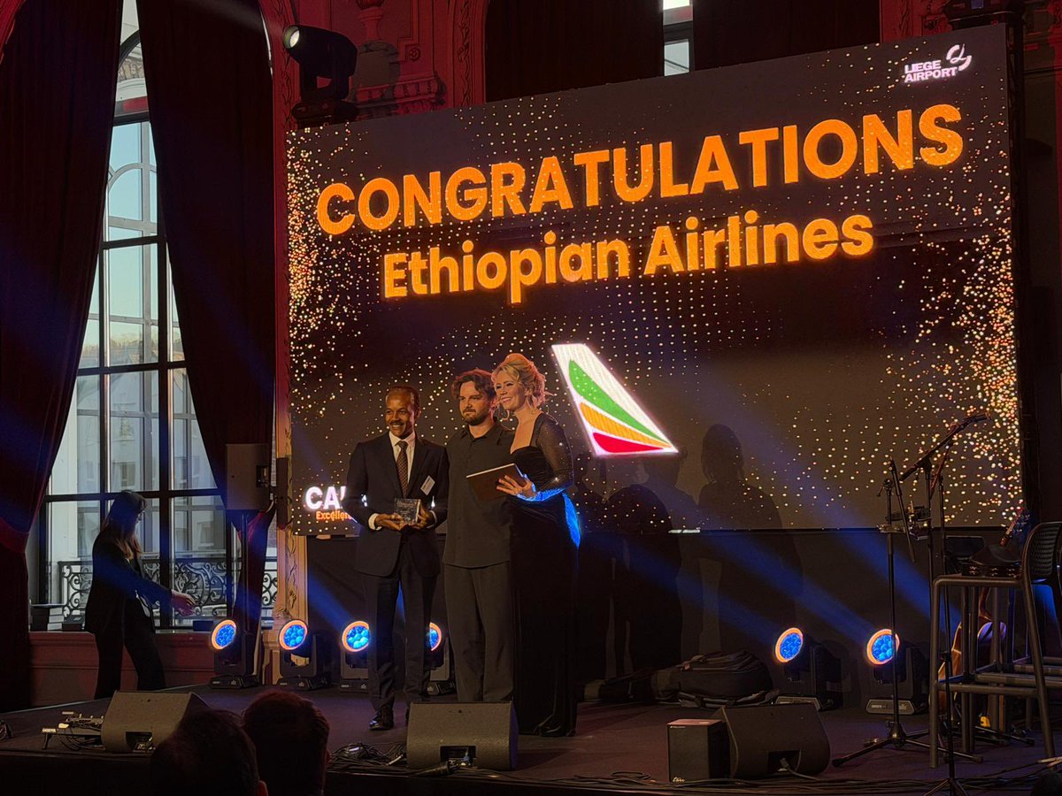 flyethiopian's tweet photo. Ethiopian Airlines wins ‘Cargo Wings Award’ and the special award for Outstanding Partnership at the Cargo Land Excellence Awards in Liège. These accolades are testaments to the unwavering reliability, and our enduring collaboration with the Cargo Land community at Liège Airport. #EthiopianCargo #CargowithCare